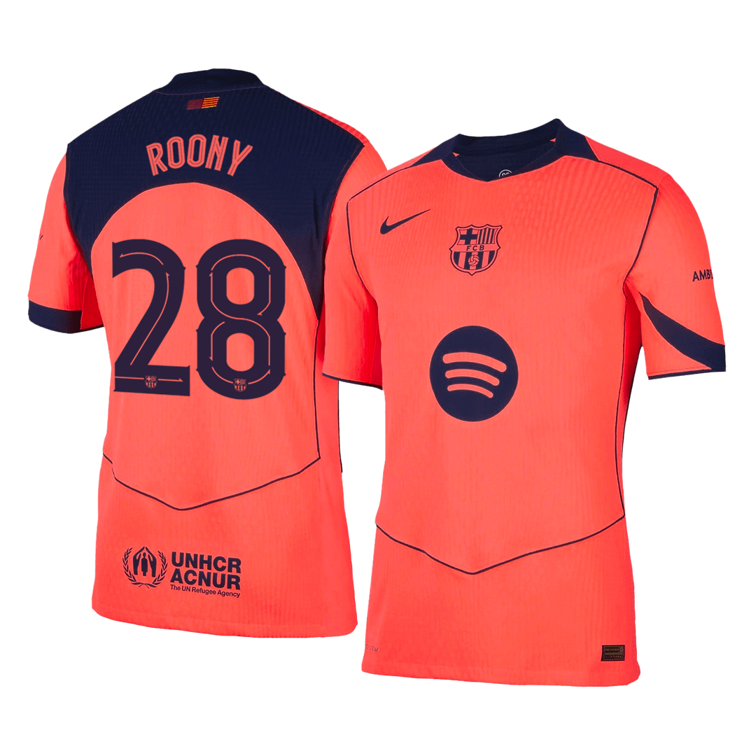 ROONY #28 Mens Barcelona Third Jersey 2025/26 - Player Version (Slim Fit)