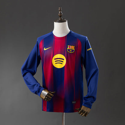 Barcelona Jersey 25/26 Home Football Kit Long Sleeves