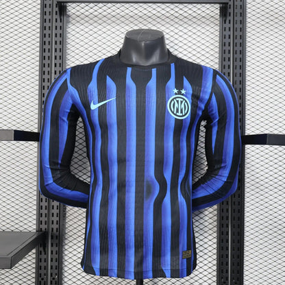 player version inter milan home jersey 25/26 long sleeves football kit soccer jersey